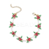 Christmas Glass Beaded Bracelets for Women BJEW-MZ00243-2