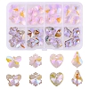 32Pcs 8 Style Pointed Back Electroplate Faceted Glass Pendants EGLA-YW0001-40-1
