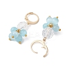 Round Cat Eyes Leverback Earrings EJEW-JE05841-4