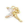 Rack Plating Brass Micro Pave Cubic Zirconia Pendants KK-Q018-09G-1