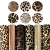 Leopard Print Pattern Imitation Leather Fabric Set FABR-PW0001-042-1