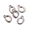 Gunmetal Plated Alloy Letter Pendants PALLOY-J718-01B-O-2