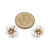 Ion Plating(IP) 304 Stainless Steel Flower Stud Earrings EJEW-A119-03G-5