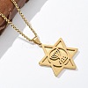 Hanukkah 201 Stainless Steel Star of David Pendant Necklaces NJEW-Z058-02G-2