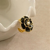 304 Stainless Steel Flower Open Cuff Rings RJEW-A086-03G-1