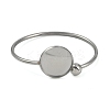 304 Stainless Steel Blank Bangle Bases with Flat Round STAS-Z088-01P-03-2