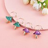 Enamel Mushroom Dangle Stud Earrings JE987B-5