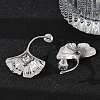 304 Stainless Steel Micro Pave Clear Cubic Zirconia Stud Earrings EJEW-F353-02P-3