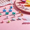 7Pair 7 Style Cute Animal Resin Stud Earrings EJEW-SZ0001-59-2
