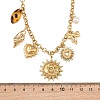 304 Stainless Steel & Resin & Imitation Pearl Multi-Pendant Bib Necklaces for Women SA-CBA717A-04G-4