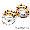 4Pcs Spooky Halloween Acrylic & Glass Beaded Stretch Bracelets EK3057-1-4