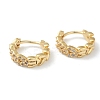 Brass Micro Pave Clear Cubic Zirconia Huggie Hoop Earrings EJEW-L234-029G-1