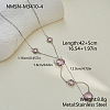 304 Stainless Steel Glass Rhombus Long Y Tassel Necklaces for Women WGE6B13-03-1