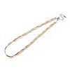 5.5MM 3-Color 304 Stainless Steel Braided Cuban Link Chain Necklaces NJEW-N058-03GPRG-1