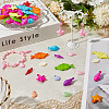 180Pcs 6  Style Opaque Acrylic Pendants SACR-SP0001-29-3