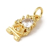 Brass Micro Pave Clear Cubic Zirconia Pendants KK-R162-021B-G-2