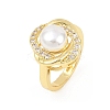 Brass Micro Pave Cubic Zirconia Finger Rings for Women RJEW-D340-02G-09-3