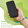 Glass & Synthetic Turquoise & ABS Plastic Imitation Pearl Keychain HJEW-FH00142-3