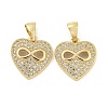 Brass Micro Pave Clear Cubic Zirconia Pendants ZIRC-P113-07E-G-1