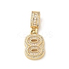 Brass Clear Cubic Zirconia European Dangle Charms KK-R003-01G-08-2