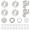 DIY Flat Round Charms Cuff Ring Making Kit DIY-DR0001-22P-1