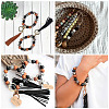100Pcs 2 Patterns Printed Natural Wooden Beads WOOD-BY0001-01-10