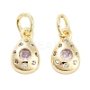 Brass Micro Pave Cubic Zirconia Charms KK-C051-02G-01-1