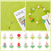 20 Sets 2 Styles Handmade Lampwork Connector Charms FIND-PH0017-40-4