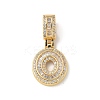 Brass Clear Cubic Zirconia European Dangle Charms LS-KK-R003-01G-00-2