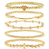 Brass and Stainless Beaded Stretch Bracelet Sets VB9693-9-1