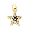 Brass Micro Pave Cubic Zirconia Charms KK-U056-41G-1