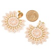 304 Stainless Steel & Bohemian Beaded Flower Dangle Stud Earrings for Women EJEW-R001-04B-3