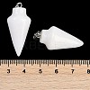 Natural White Jade Gemstone Pointed Pendants G-K384-01P-09-3