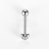 316L Surgical Stainless Steel Micro Pave Clear Cubic Zirconia Tongue Rings FS-WG6EDE0-01-4