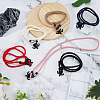 6Pcs 6 Colors Polyester Cord Two Loops Wrap Bracelets Set with Alloy Tortoise Clasps BJEW-FI0001-25-5