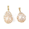 Natural Baroque Keshi Pearl Wire Wrapped Pendants PALLOY-JF05993-1