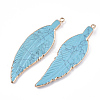 Electroplate Synthetic Turquoise Big Pendants G-S344-66B-2