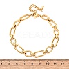 304 Stainless Steel Oval Link Chain Anklets AJEW-A057-12G-5