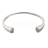 Crystal Rhinestone Simple Thin Open Cuff Bangle BJEW-F443-01P-1