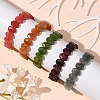 Oval Natural Malaysia Jade Beaded Stretch Bracelets G-P589-02A-2