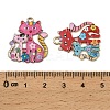 Alloy Enamel Pendants FIND-I064-03G-03-3