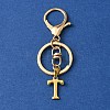 304 Stainless Steel Initial Letter Charm Keychains KEYC-YW00005-20-1