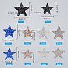 20Pcs 10 Style Rhinestone Star Cloth Iron On/Sew On Patches DIY-NB0006-05-5