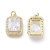 Brass Micro Pave Cubic Zirconia Charms X-ZIRC-F114-08-G-2