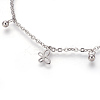 304 Stainless Steel Charm Anklets AJEW-O028-04P-2