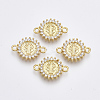 Brass Micro Pave Cubic Zirconia Links Connectors ZIRC-T005-035A-G-1