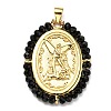 Brass with Glass Pendants KK-G472-05G-02-1