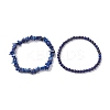 Chip & Round Natural Lapis Lazuli Beaded Stretch Bracelets for Women BJEW-JB10189-07-3