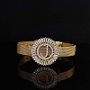 Brass Micro Pave Clear Cubic Zirconia Bangles for Women FS-WGA7409-31-1