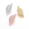 Brass Micro Pave Cubic Zirconia Slide Charms ZIRC-G147-16-NR-1